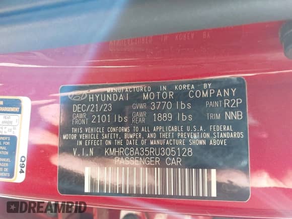 2024 Hyundai Venue Limited с VIN KMHRC8A35RU305128, выставлен на аукционе IAAI как лот 42618068 с пробегом 22 915 миль миль и . История ставок и продаж доступна на DreamBid. Изображение 9.