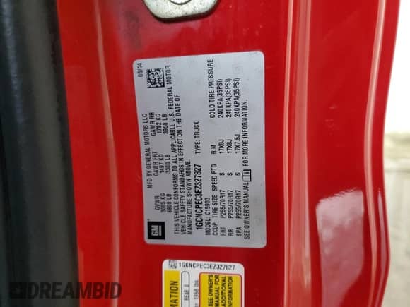 2014 Chevrolet Silverado 1500 Work Truck z VIN 1GCNCPEC3EZ327827, wystawiony jako Copart lot #56360095 z przebiegiem 233 639 mil mil oraz Czysty tytuł • Clean title. Historia ofert i sprzedaży dostępna na DreamBid. Obrazek 12.