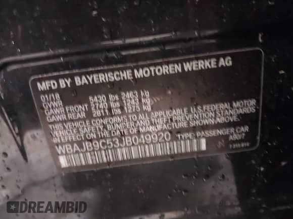 2018 BMW 5 Series M550i xDrive с VIN WBAJB9C53JB049920, выставлен на аукционе IAAI как лот 42216748 с пробегом 53 036 миль миль и . История ставок и продаж доступна на DreamBid. Изображение 9.