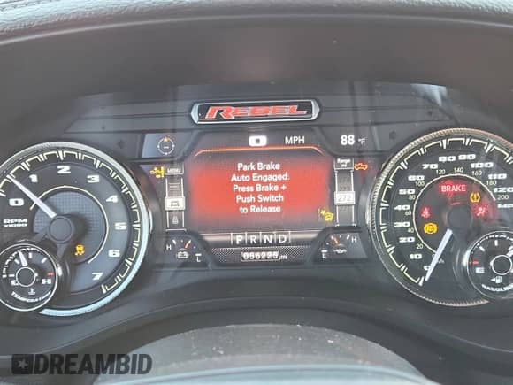 2021 Ram 1500 Rebel z VIN 1C6SRFET5MN627264, wystawiony jako Copart lot #86267315 z przebiegiem 56 225 mil mil oraz Szkoda całkowita • Salvage title. Historia ofert i sprzedaży dostępna na DreamBid. Obrazek 9.