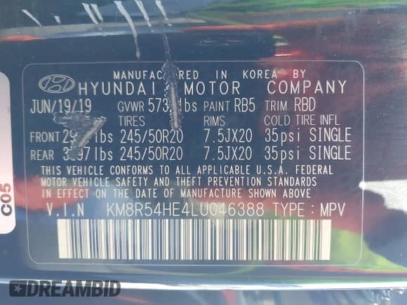 2020 Hyundai Palisade Limited с VIN KM8R54HE4LU046388, выставлен на аукционе IAAI как лот 43491161 с пробегом 96 217 миль миль и . История ставок и продаж доступна на DreamBid. Изображение 9.