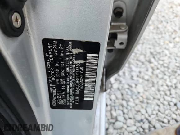 2012 Hyundai Accent SE z VIN KMHCU5AE0CU023330, wystawiony jako Copart lot #82061385 z przebiegiem 112 872 mil mil oraz Szkoda całkowita • Salvage title. Historia ofert i sprzedaży dostępna na DreamBid. Obrazek 12.