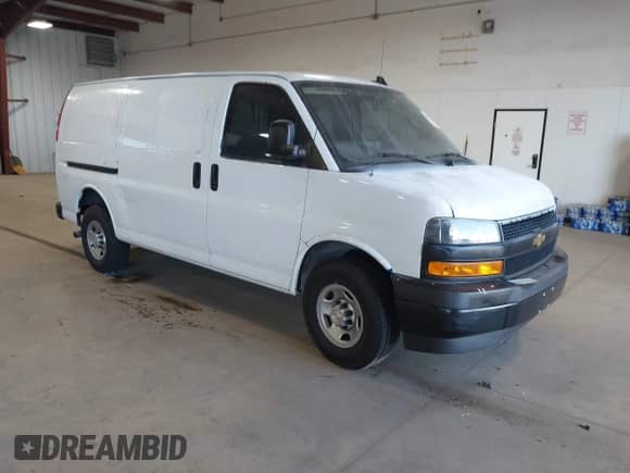 2021 Chevrolet Express Cargo with VIN 1GCWGAFP1M1168388, listed as a IAAI auction lot 43479917 with 75,043 mi miles and . Bid and sale history available at DreamBid. Image 1.