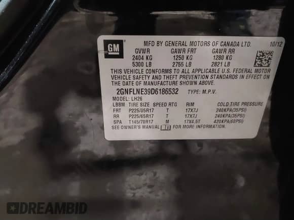 2013 Chevrolet Equinox LT z VIN 2GNFLNE39D6186532, wystawiony jako IAAI lot #41640256 z przebiegiem 159 678 mil mil oraz . Historia ofert i sprzedaży dostępna na DreamBid. Obrazek 9.