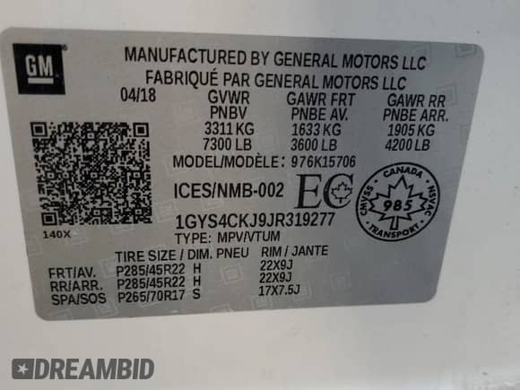 2018 Cadillac Escalade Premium Luxury z VIN 1GYS4CKJ9JR319277, wystawiony jako Copart lot #83877595 z przebiegiem 97 208 mil mil oraz Szkoda całkowita • Salvage title. Historia ofert i sprzedaży dostępna na DreamBid. Obrazek 13.