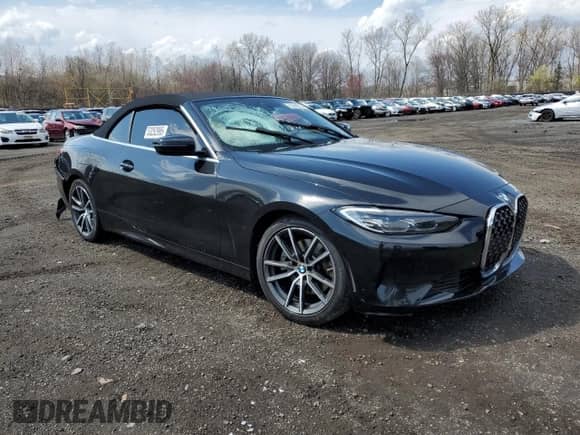 2022 BMW 4 Series 430i with VIN WBA23AT02NCH83569, listed as a Copart auction lot 53329575 with Not provided miles and Salvage title. Bid and sale history available at DreamBid. Image 4.