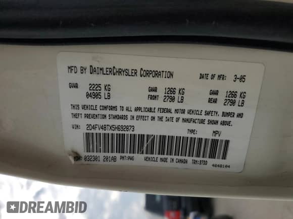 2005 Dodge Magnum SE с VIN 2D4FV48TX5H692873, выставлен на аукционе Copart как лот 87230504 с пробегом 166 497 миль миль и Списание • Salvage title. История ставок и продаж доступна на DreamBid. Изображение 13.