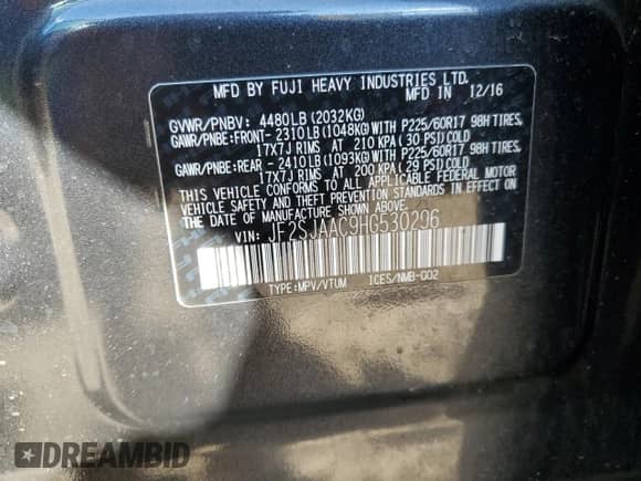 2017 Subaru Forester z VIN JF2SJAAC9HG530296, wystawiony jako Copart lot #81156895 z przebiegiem 85 087 mil mil oraz Czysty tytuł • Clean title. Historia ofert i sprzedaży dostępna na DreamBid. Obrazek 13.