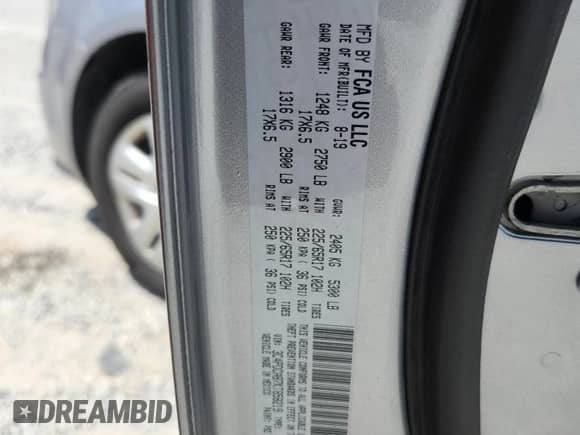 2019 Dodge Journey SE Value with VIN 3C4PDCAB7KT858219, listed as a Copart auction lot 64083545 with 135,753 mi miles and Salvage title. Bid and sale history available at DreamBid. Image 13.