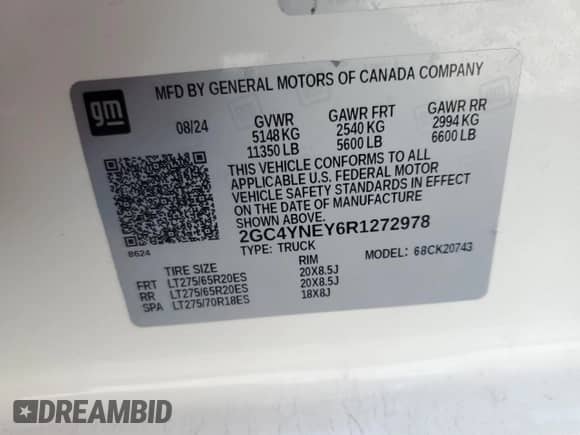 2024 Chevrolet Silverado 2500HD LT z VIN 2GC4YNEY6R1272978, wystawiony jako Copart lot #80916195 z przebiegiem 38 181 mil mil oraz Szkoda całkowita • Salvage title. Historia ofert i sprzedaży dostępna na DreamBid. Obrazek 13.
