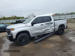 2022 Chevrolet Silverado 1500 Custom Trail Boss with VIN 1GCPYCEK0NZ237402, listed as a Copart auction lot 55488465 with 51,582 mi miles and Salvage title. Bid and sale history available at DreamBid. Image 1.