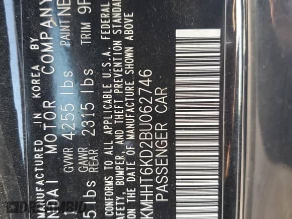 2011 Hyundai Genesis Coupe R-Spec z VIN KMHHT6KD2BU062746, wystawiony jako Copart lot #77387014 z przebiegiem 156 919 mil mil oraz Szkoda całkowita • Salvage title. Historia ofert i sprzedaży dostępna na DreamBid. Obrazek 12.