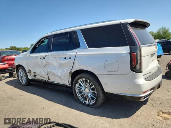 2021 Cadillac Escalade Premium Luxury Platinum с VIN 1GYS4DKL8MR254711, выставлен на аукционе Copart как лот 59610065 с пробегом 78 425 миль миль и Списание • Salvage title. История ставок и продаж доступна на DreamBid. Изображение 2.