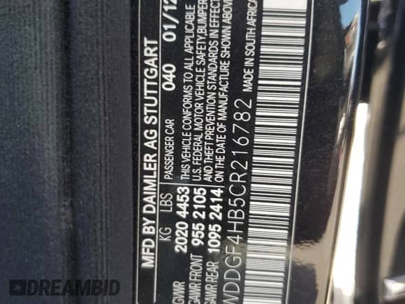 2012 Mercedes-Benz C 250 Sport with VIN WDDGF4HB5CR216782, listed as a Copart auction lot 67094185 with 99,929 mi miles and Salvage title. Bid and sale history available at DreamBid. Image 12.