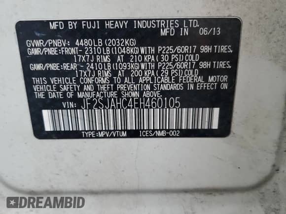 2014 Subaru Forester Limited z VIN JF2SJAHC4EH460105, wystawiony jako Copart lot #81220815 z przebiegiem 108 301 mil mil oraz Szkoda całkowita • Salvage title. Historia ofert i sprzedaży dostępna na DreamBid. Obrazek 14.