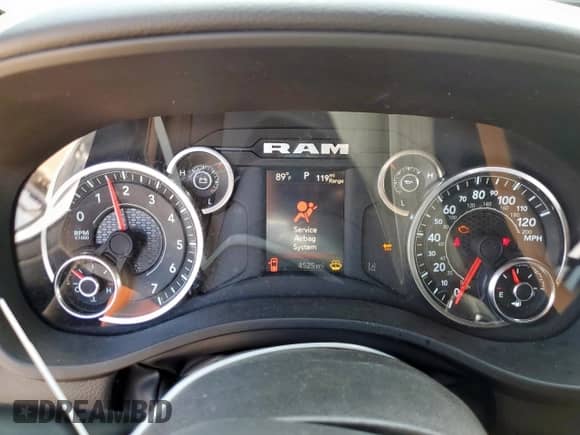 2025 Ram 1500 with VIN 1C6RREMP0SN593230, listed as a Copart auction lot 66152375 with 4,525 mi miles and Salvage title. Bid and sale history available at DreamBid. Image 9.