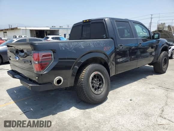 2014 Ford F-150 SVT Raptor with VIN 1FTFW1R60EFB04451, listed as a Copart auction lot 61823105 with 123,139 mi miles and Salvage title. Bid and sale history available at DreamBid. Image 3.