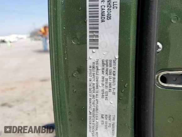 2022 Dodge Charger R/T with VIN 2C3CDXCT8NH240405, listed as a Copart auction lot 53074865 with 75,634 mi miles and Salvage title. Bid and sale history available at DreamBid. Image 12.