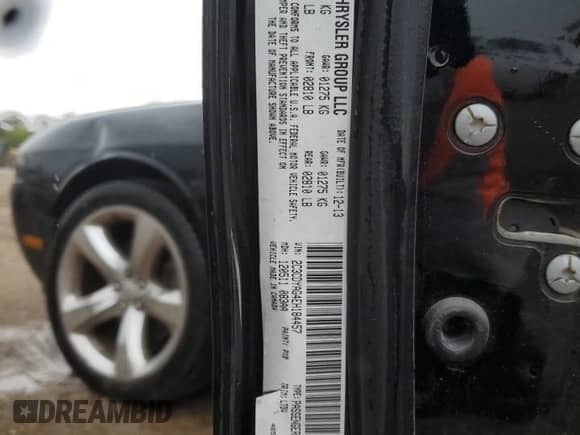 2014 Dodge Challenger SXT с VIN 2C3CDYAG4EH184457, выставлен на аукционе Copart как лот 70742655 с пробегом 114 266 миль миль и Списание • Salvage title. История ставок и продаж доступна на DreamBid. Изображение 12.