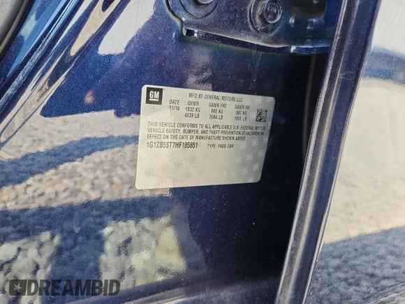 2017 Chevrolet Malibu LS с VIN 1G1ZB5ST7HF185851, выставлен на аукционе Copart как лот 81571405 с пробегом 185 342 миль миль и Списание • Salvage title. История ставок и продаж доступна на DreamBid. Изображение 12.