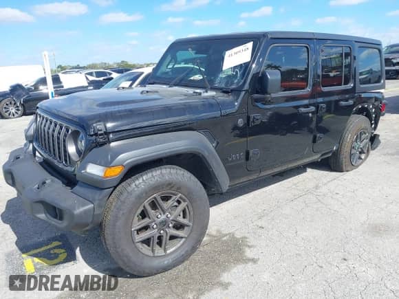 2024 Jeep Wrangler Sport S с VIN 1C4PJXDG7RW325735, выставлен на аукционе IAAI как лот 41309348 с пробегом 3 577 миль миль и . История ставок и продаж доступна на DreamBid. Изображение 2.