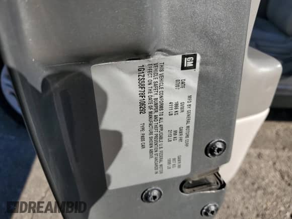 2008 Chevrolet Malibu Classic LS 1FL z VIN 1G1ZS58F78F106292, wystawiony jako Copart lot #86827835 z przebiegiem 130 046 mil mil oraz Szkoda całkowita • Salvage title. Historia ofert i sprzedaży dostępna na DreamBid. Obrazek 12.