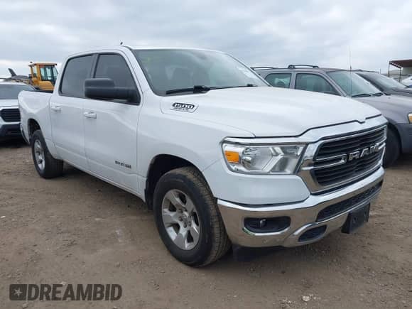 2021 Ram 1500 Lone Star z VIN 1C6RREFTXMN501974, wystawiony jako IAAI lot #41506972 z przebiegiem 91 455 mil mil oraz . Historia ofert i sprzedaży dostępna na DreamBid. Obrazek 1.