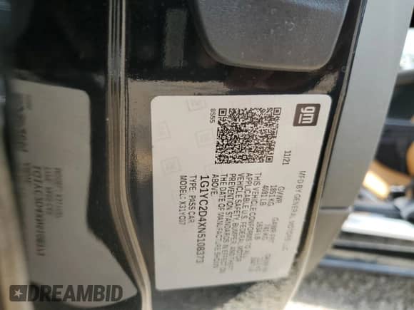 2022 Chevrolet Corvette 3LT с VIN 1G1YC2D4XN5108373, выставлен на аукционе Copart как лот 69487344 с пробегом 8 183 миль миль и Списание • Salvage title. История ставок и продаж доступна на DreamBid. Изображение 14.