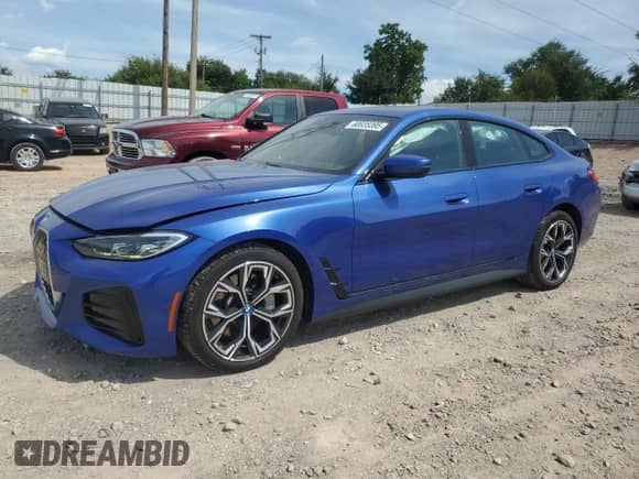 2023 BMW i4 eDrive40 z VIN WBY73AW0XPFR09288, wystawiony jako Copart lot #68935395 z przebiegiem 24 059 mil mil oraz Szkoda całkowita • Salvage title. Historia ofert i sprzedaży dostępna na DreamBid. Obrazek 1.