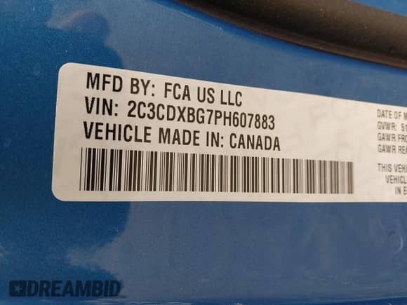2023 Dodge Charger SXT with VIN 2C3CDXBG7PH607883, listed as a IAAI auction lot 42656812 with 8,575 mi miles and . Bid and sale history available at DreamBid. Image 9.