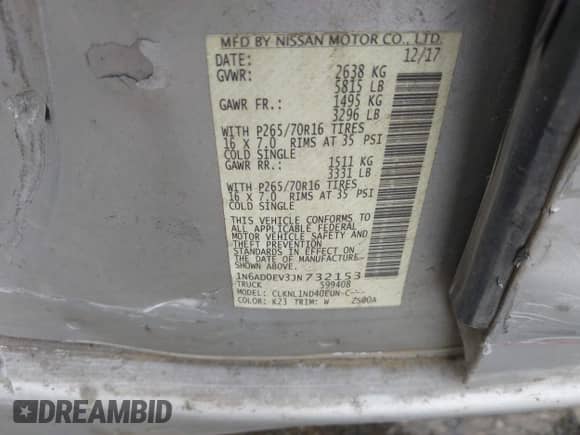 2018 Nissan Frontier SV z VIN 1N6AD0EV3JN732153, wystawiony jako IAAI lot #43360135 z przebiegiem 133 668 mil mil oraz . Historia ofert i sprzedaży dostępna na DreamBid. Obrazek 9.