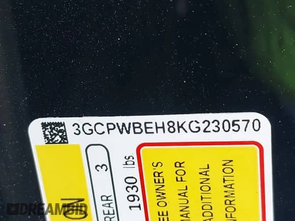 2019 Chevrolet Silverado 1500 Custom с VIN 3GCPWBEH8KG230570, выставлен на аукционе IAAI как лот 42188052 с пробегом 84 165 миль миль и . История ставок и продаж доступна на DreamBid. Изображение 9.