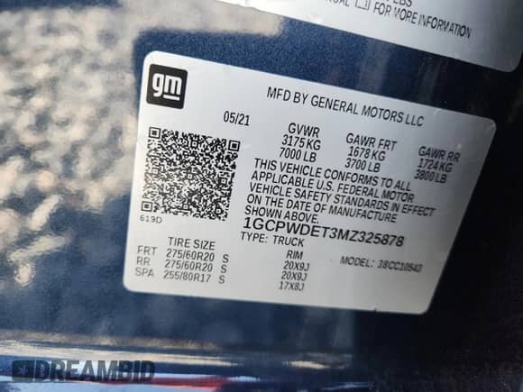 2021 Chevrolet Silverado 1500 z VIN 1GCPWDET3MZ325878, wystawiony jako Copart lot #59348065 z przebiegiem 94 525 mil mil oraz Szkoda całkowita • Salvage title. Historia ofert i sprzedaży dostępna na DreamBid. Obrazek 12.