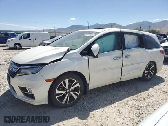 2018 Honda Odyssey Elite with VIN 5FNRL6H94JB035597, listed as a Copart auction lot 66160925 with Not provided miles and Salvage title. Bid and sale history available at DreamBid. Image 1.