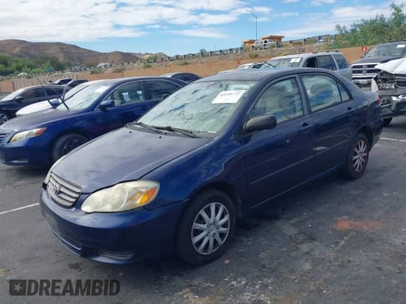 2003 Toyota Corolla CE with VIN 1NXBR32E03Z090526, listed as a IAAI auction lot 43359265 with 146,109 mi miles and . Bid and sale history available at DreamBid. Image 2.