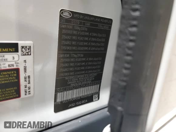 2019 Land Rover Range Rover Sport Dynamic с VIN SALWR2RE5KA844499, выставлен на аукционе Copart как лот 67272335 с пробегом 30 636 миль миль и Чистый • Clean title. История ставок и продаж доступна на DreamBid. Изображение 13.