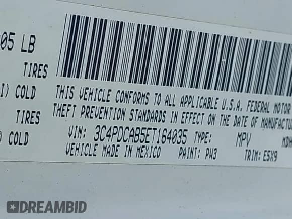 2014 Dodge Journey SE с VIN 3C4PDCAB5ET164035, выставлен на аукционе IAAI как лот 42545740 с пробегом 268 075 миль миль и . История ставок и продаж доступна на DreamBid. Изображение 9.