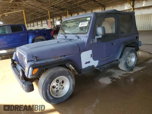 1997 Jeep Wrangler Sport z VIN 1J4FY19S8VP446600, wystawiony jako Copart lot #86882375 z przebiegiem 70 322 mil mil oraz Czysty tytuł • Clean title. Historia ofert i sprzedaży dostępna na DreamBid. Obrazek 1.