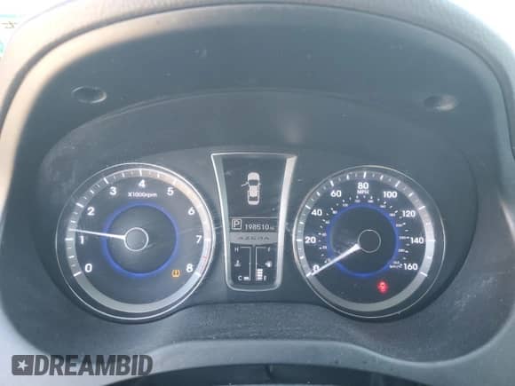 2012 Hyundai Azera с VIN KMHFH4JG6CA162098, выставлен на аукционе Copart как лот 74559174 с пробегом 198 510 миль миль и Списание • Salvage title. История ставок и продаж доступна на DreamBid. Изображение 9.