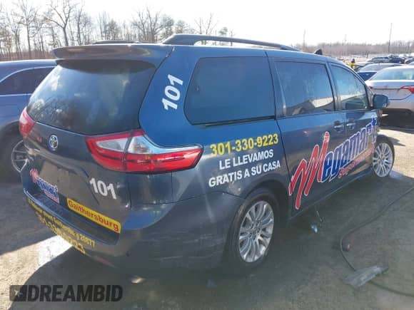2017 Toyota Sienna XLE Auto Access Seat z VIN 5TDYZ3DCXHS792973, wystawiony jako IAAI lot #41586449 z przebiegiem 113 125 mil mil oraz . Historia ofert i sprzedaży dostępna na DreamBid. Obrazek 4.