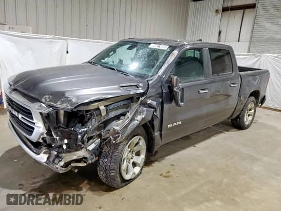 2019 Ram 1500 Big Horn with VIN 1C6RRFFG9KN791226, listed as a Copart auction lot 84821005 with 93,962 mi miles and Clean title. Bid and sale history available at DreamBid. Image 1.