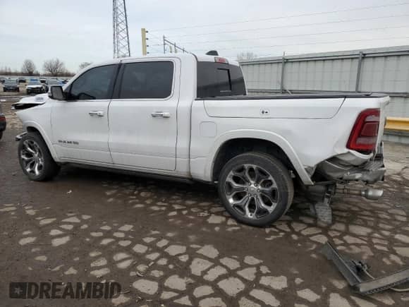 2020 Ram 1500 Longhorn with VIN 1C6SRFKT4LN305234, listed as a Copart auction lot 43360245 with 82,051 mi miles and Salvage title. Bid and sale history available at DreamBid. Image 2.