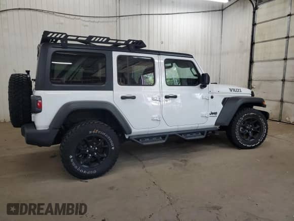 2022 Jeep Wrangler Unlimited Willys z VIN 1C4HJXDM0NW244953, wystawiony jako Copart lot #71495154 z przebiegiem 14 577 mil mil oraz Szkoda całkowita • Salvage title. Historia ofert i sprzedaży dostępna na DreamBid. Obrazek 3.