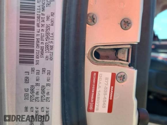 2017 Ram 1500 Big Horn with VIN 1C6RR7LM3HS879201, listed as a Copart auction lot 63436405 with Not provided miles and Non repairable. Bid and sale history available at DreamBid. Image 12.