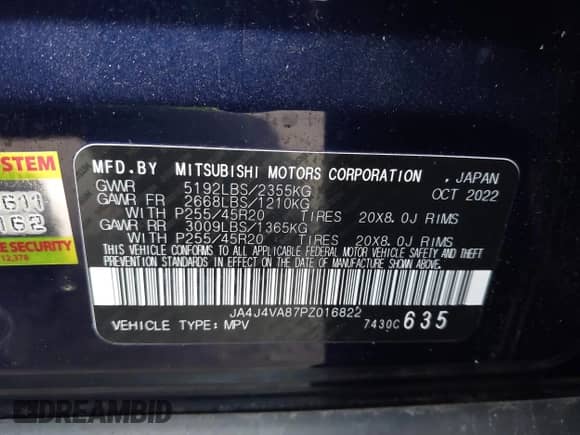 2023 Mitsubishi Outlander SEL z VIN JA4J4VA87PZ016822, wystawiony jako IAAI lot #41673740 z przebiegiem 22 164 mil mil oraz . Historia ofert i sprzedaży dostępna na DreamBid. Obrazek 9.