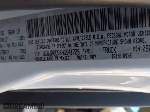 2017 Ram 1500 Tradesman с VIN 3C6JR6DG0HG541729, выставлен на аукционе IAAI как лот 41363568 с пробегом 171 600 миль миль и . История ставок и продаж доступна на DreamBid. Изображение 9.