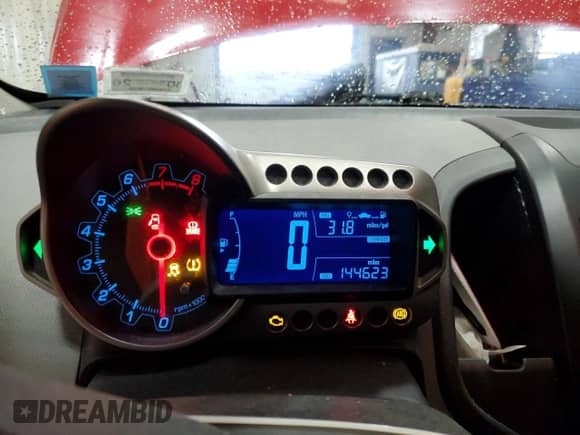 2012 Chevrolet Sonic LS with VIN 1G1JB6SH7C4116631, listed as a Copart auction lot 46794225 with 144,623 mi miles and Salvage title. Bid and sale history available at DreamBid. Image 9.