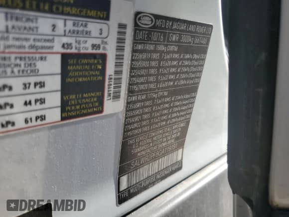 2016 Land Rover Range Rover Sport HSE с VIN SALWR2PF8GA119191, выставлен на аукционе Copart как лот 82549995 с пробегом 114 316 миль миль и Чистый • Clean title. История ставок и продаж доступна на DreamBid. Изображение 13.