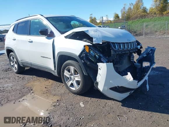 2022 Jeep Compass Latitude с VIN 3C4NJDBB3NT176785, выставлен на аукционе IAAI как лот 43361631 с пробегом 22 928 миль миль и . История ставок и продаж доступна на DreamBid. Изображение 1.