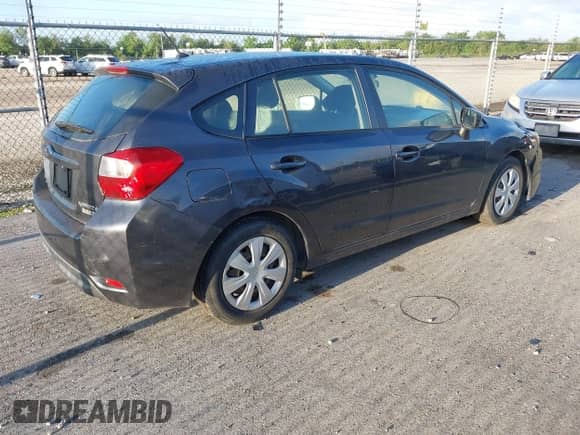 2015 Subaru Impreza 2.0i with VIN JF1GPAA64FH201855, listed as a IAAI auction lot 42693641 with 89,713 mi miles and . Bid and sale history available at DreamBid. Image 4.